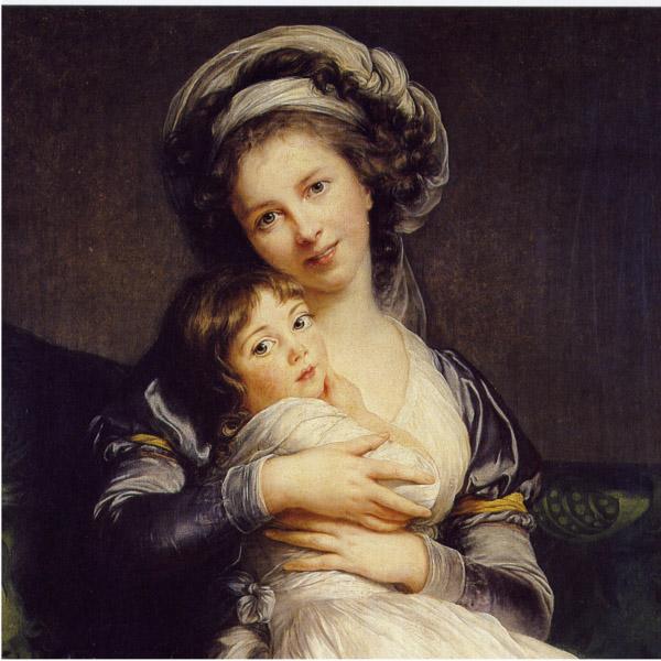 elisabeth vigee-lebrun Self-Portrait in a Turban with Her Child oil painting image